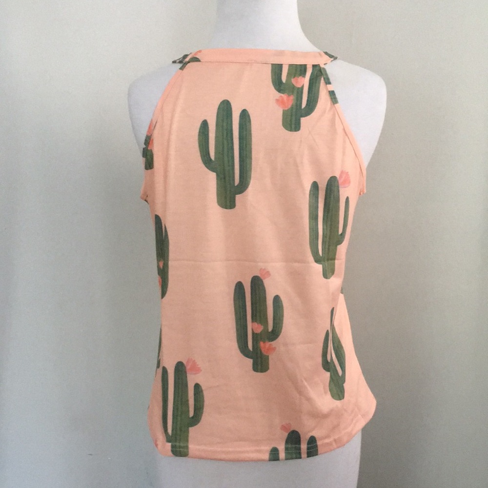 Cactus 🌵 sleeveless tank camas all tee peach - Picture 4 of 5